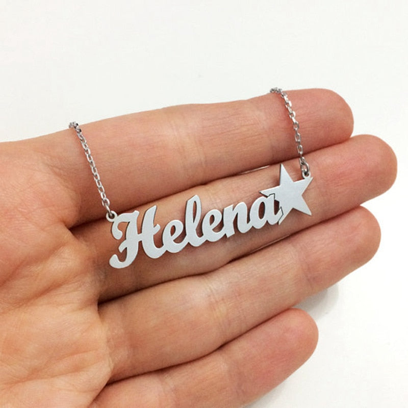 Custom Made English Name Pendant Necklaces With