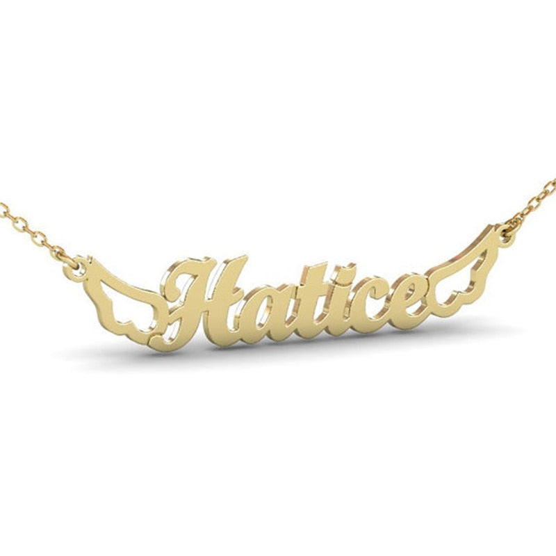 Custom Personalized Name Necklace With Angel Wings