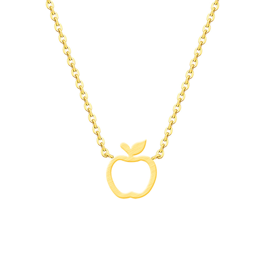 Cute Apple Pendant Necklaces Stainless Steel Long