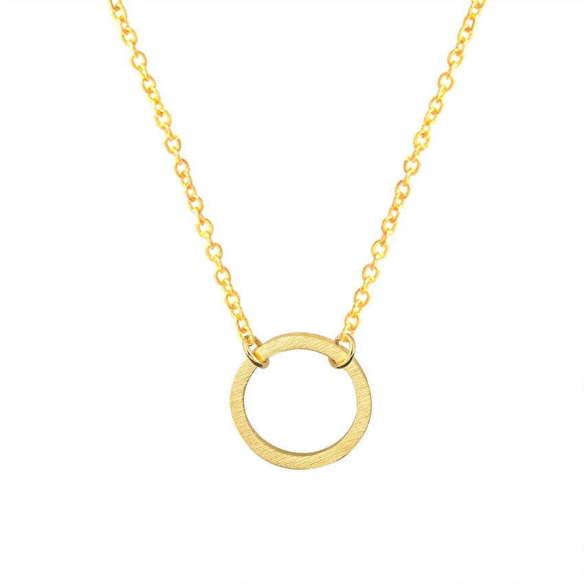 Dainty Circle Necklace Stainless Steel Chain Karma