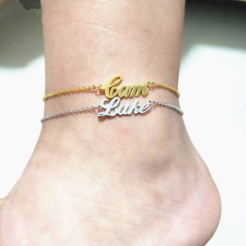 Dainty Custom Name Foot Anklet Bracelets For Women