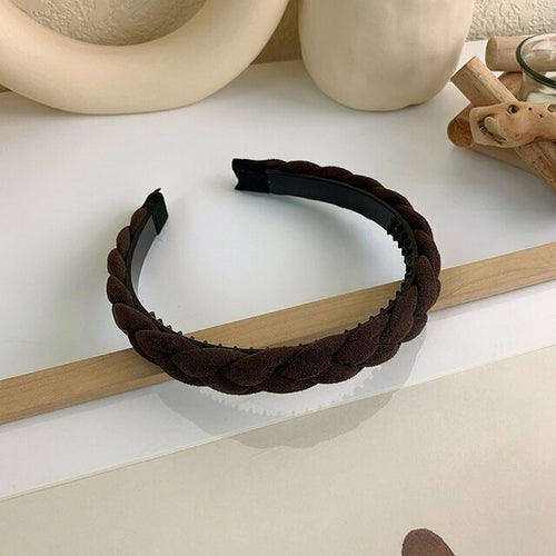 Wide Hair Bands For Women Headdress Solid Color Cloth Headband