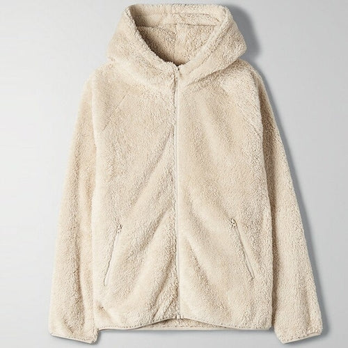 Faux Fur Coat Hooded Pockets Jackets Women