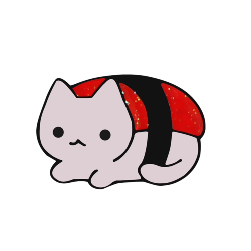 Funny Sushi Kitten Enamel Pin Cartoon Lovely Animal Brooch Garbage Can
