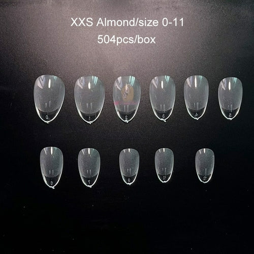 Gel X Nails Extension System XXS Coffin Almond Full Cover Sculpted