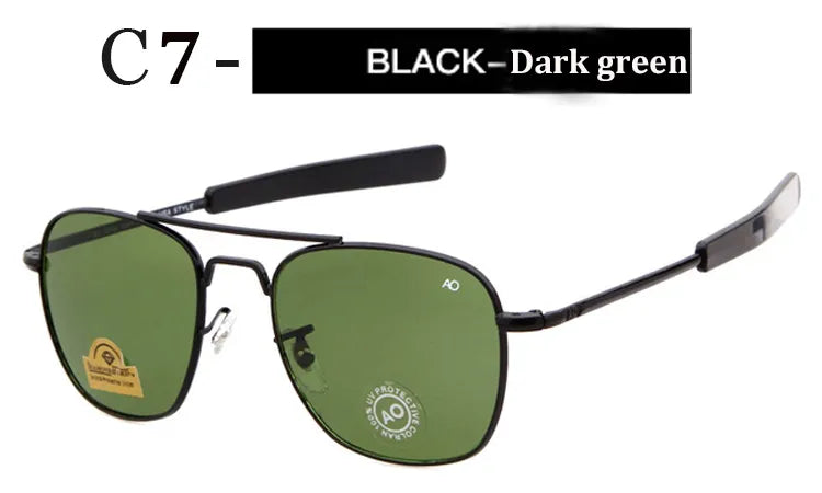 2021 Retro military fashion army to pilot 52mm sunglasses brand American lens optical glass sunglasses lunette de soleil homme