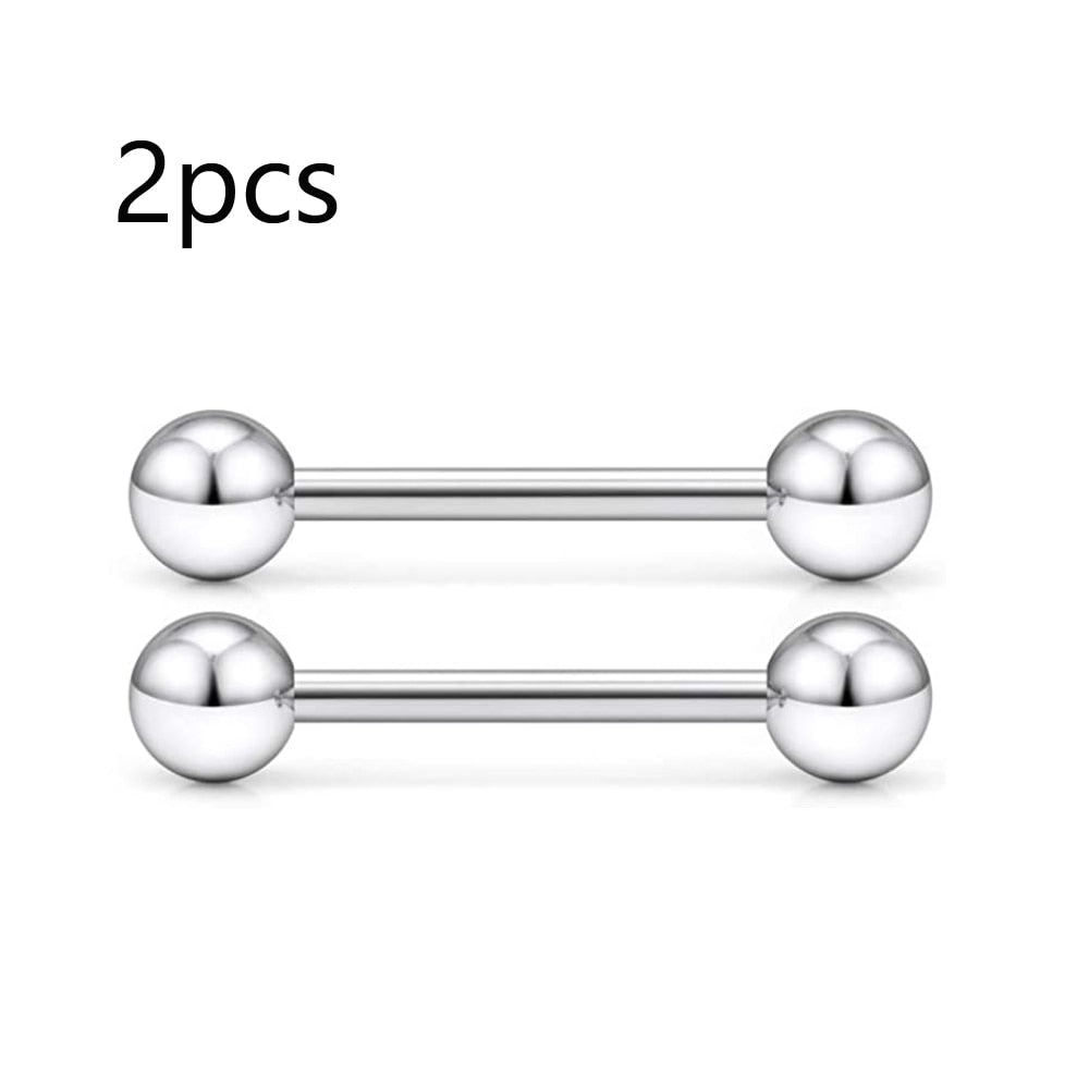 2pcs Clear Bioflex Flexible Acrylic Straight Tongue Rings Barbells Nipple Ring Retainer Piercing 12mm 14mm 16mm 18mm