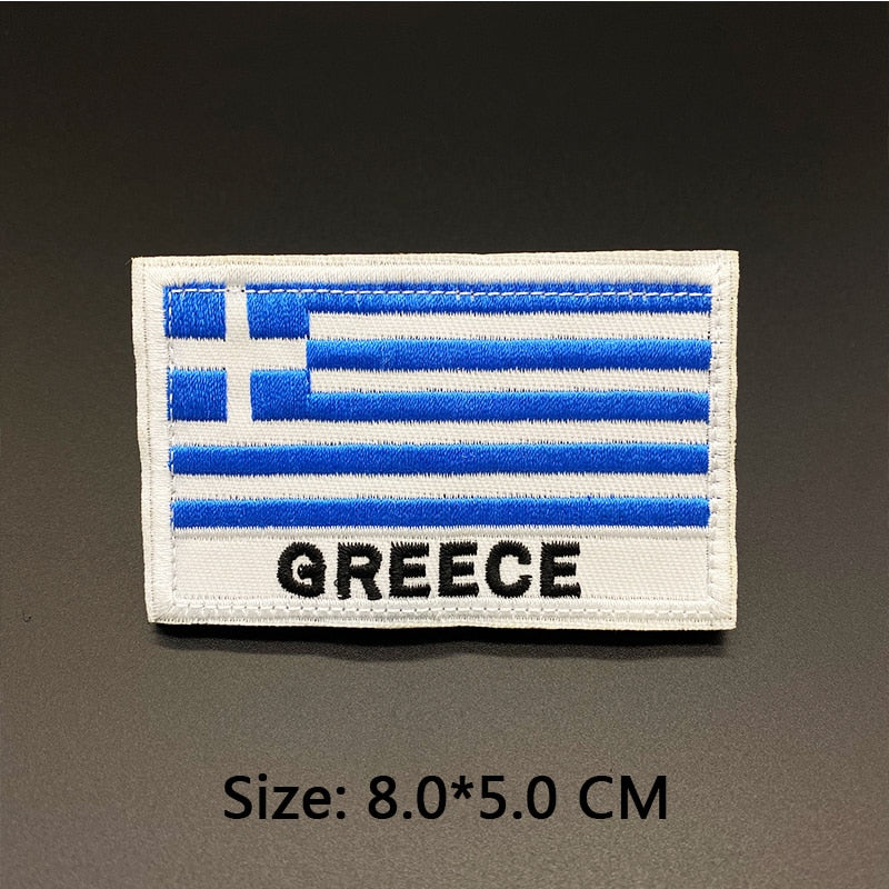 Country Flag Embroidered hook loop patch Russia Spain Turkey France EU Tactical Military Patches Army Backpack Cloth Decoration