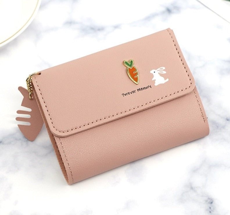 cute wallet coin purse for girls ladys card bag wallet multifunctional rabbit and carrot coin purse