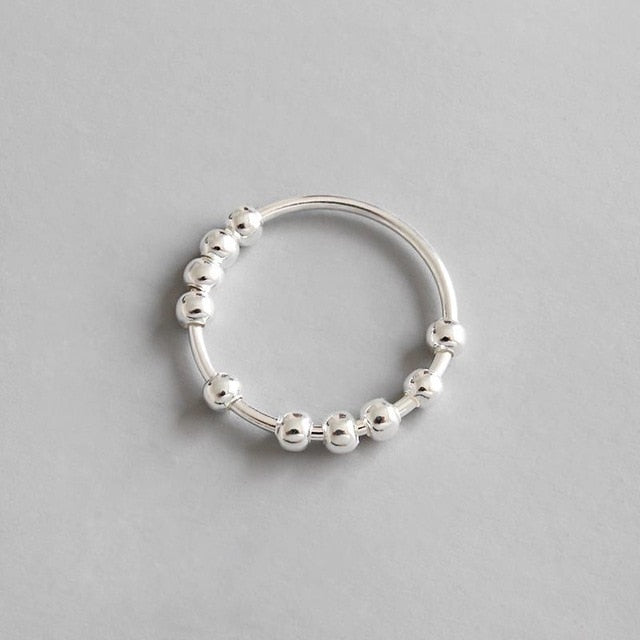 100% 925 Sterling Silber Perlen Offene Ringe für Frauen INS Simple Style Lady Jewelry