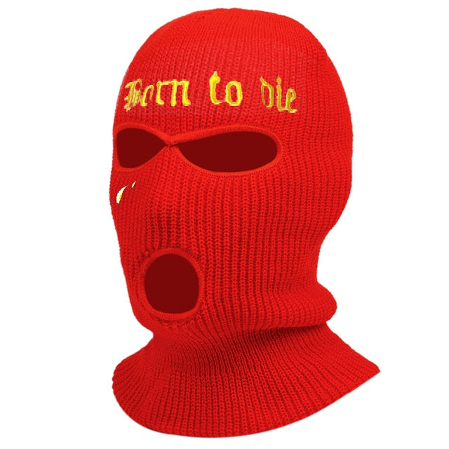 3 Holes Winter Ski Mask Warm Unisex Balaclava Mask Hat Full Face Mask Black Knitted Ski Snowboard Hat Cap Hip Hop Beanie