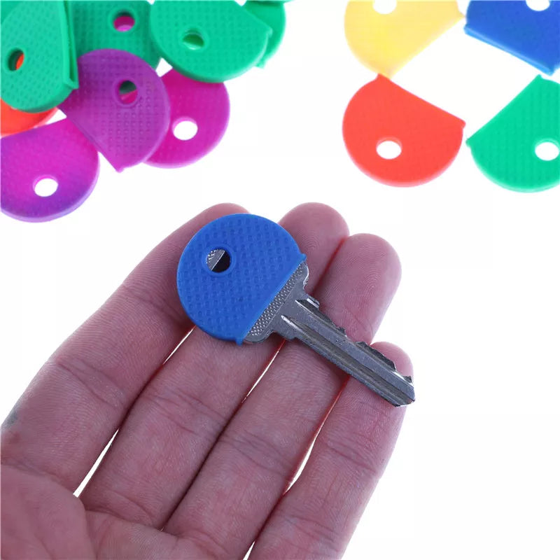 10 Pcs Fashion Hollow Multi Color Rubber Soft Key Locks Keys Cap Key Covers Topper Keyring