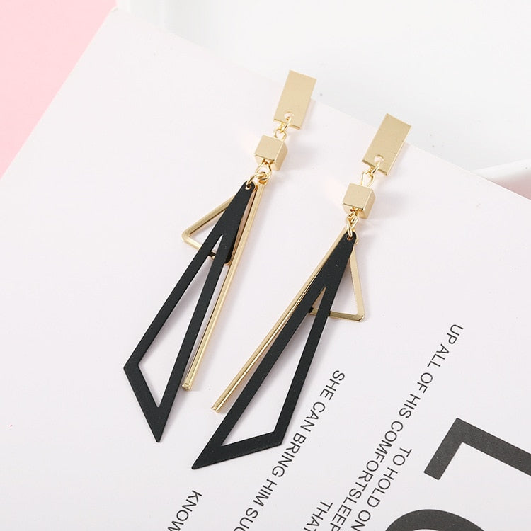 Long Statement Geometric Triangle Tassel Dangle Drop Earrings For Women Earrings Jewelry Oorbellen Brincos