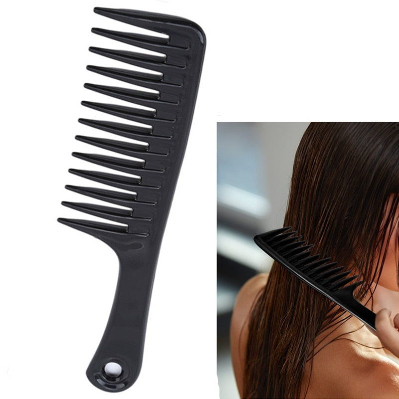 Peine Grove para peluquería, resistente al calor, para mujer, gancho húmedo, cepillos para el cabello rizado, herramientas de estilismo de teñido de salón profesional, dientes gruesos con puntas anchas