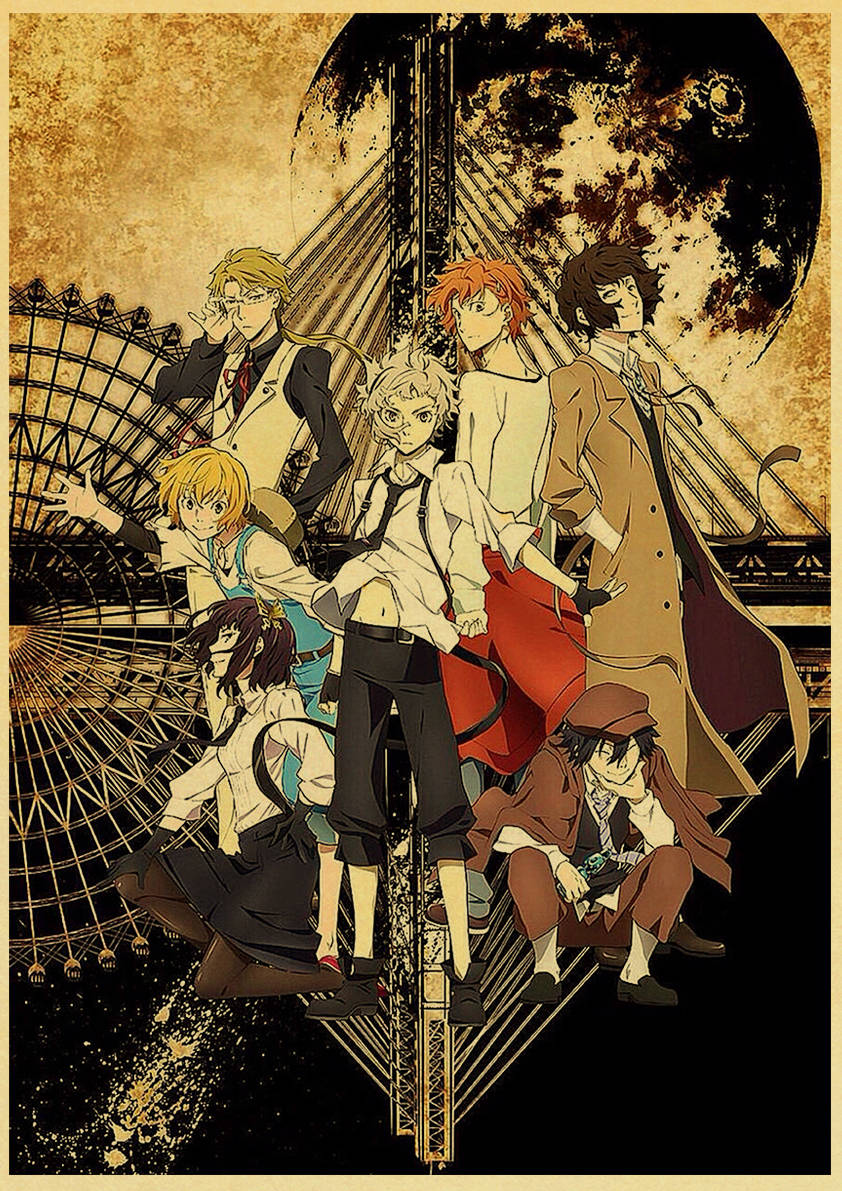 Bungo Stray Dogs Retro Posters Japanese Anime Retro Posters Modern Art Poster For Room/Bar Decor