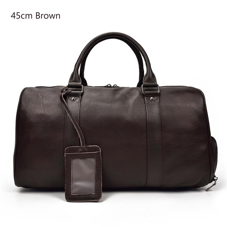 Natural Cow Skin Travel Bags Waterproof Mens Leather Overnight Bags Hand Luggage Men Male Weekend Bag Business Man 55cm