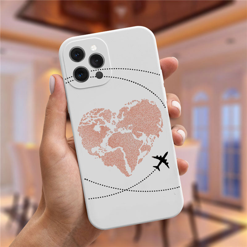 Luxury Popular Planes World Map Travel Silicone Phone Case For iPhone 11 12 14 Pro XS MAX XR 7 8 6 Plus 12 Mini Candy Soft Cover