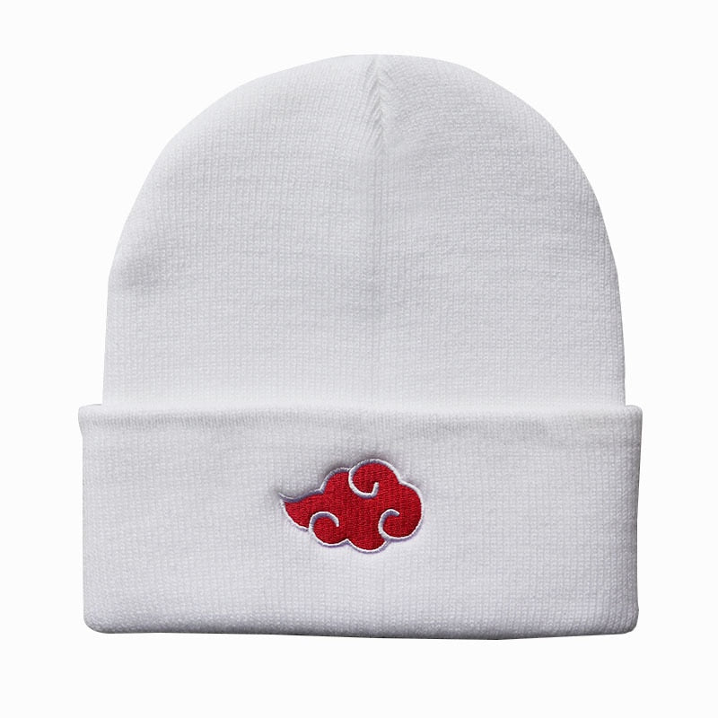 Beanies Women Autumn Winter Warm Hat Anime Akatsuki Cosplay Red Cloud Embroidery Caps For Men Knitted Bonnet Unisex