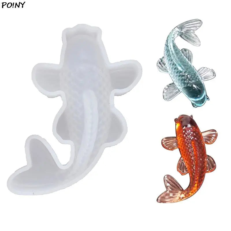3D Lucky Koi Fish Shaped Transparent Silicone Mold DIY Resin Casting Art Jewelry Making Craft Epoxy Crafts Pendant Making Tools