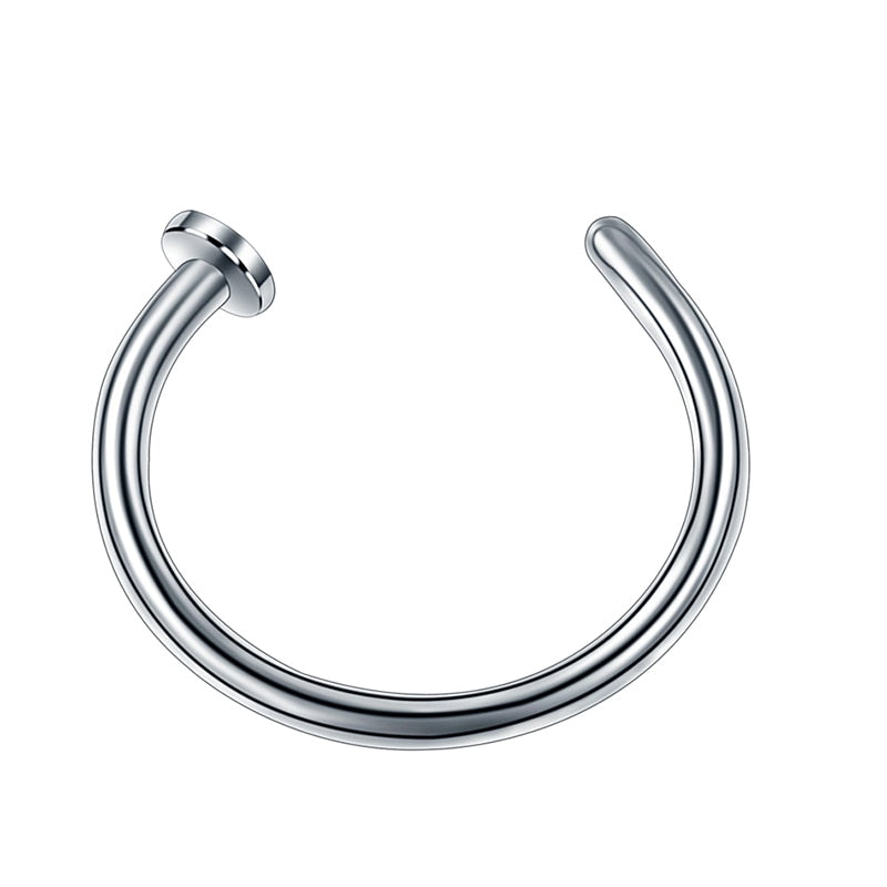 1Pcs Fake Piering Septum Nose Ring Non Piercing Lip Ring Earring Clip Stainless Steel Non Perforation Body Jewelry