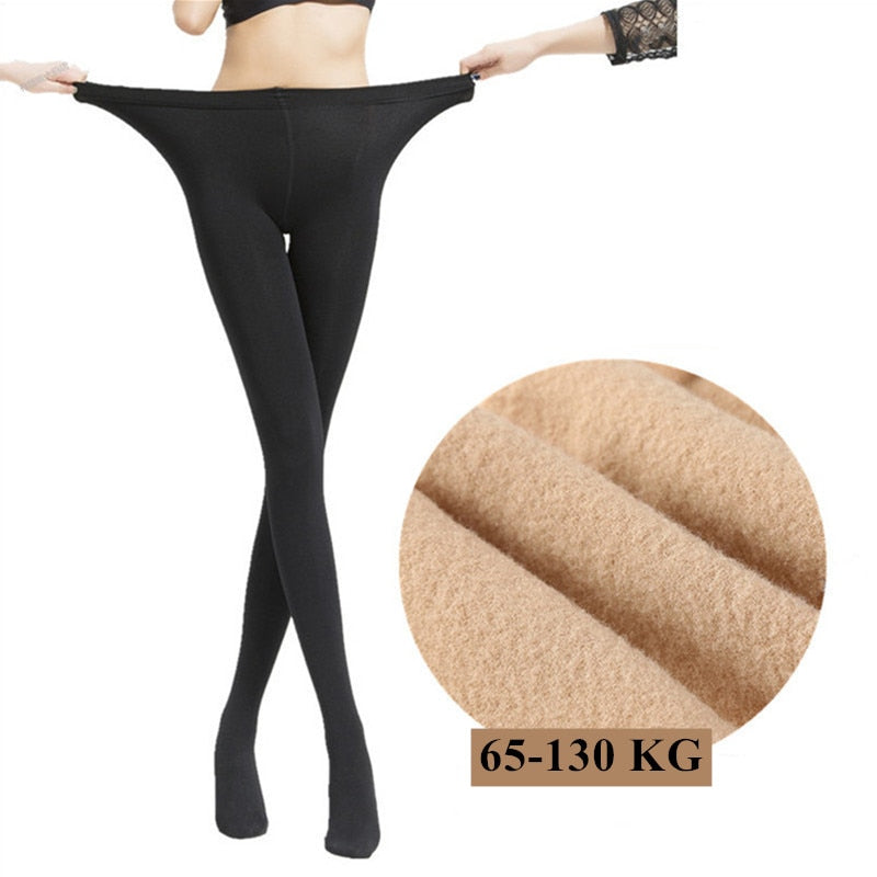 Women Tights Plus Size 120D Autumn Warm Winter Fleece Pantyhose High Waist Female Stretchy Slim Skinny Thick Tights