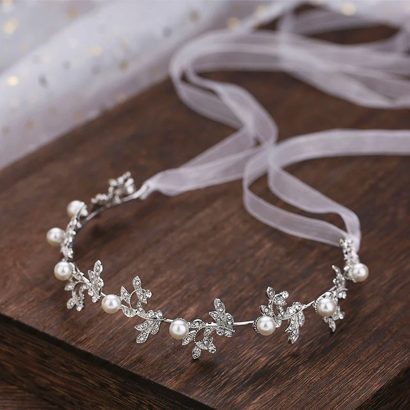 1Pc Free Shipping Leaf Headband Baroque Bridal Hairbands Crown Headpiece Headdress Wedding Hair Accessories Bride Tiara Jewelry