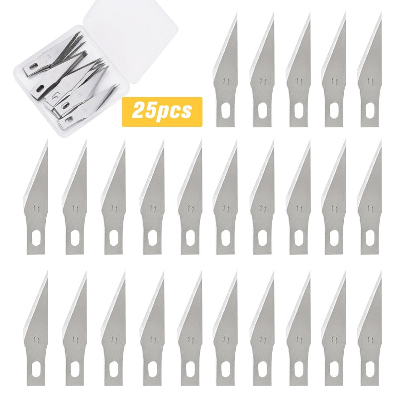 3 tipos de cuchillo de bisturí de Metal, cuchillas de cuchillo de grabado, cuchillo de talla de madera, hoja de repuesto, herramienta de corte de escultura quirúrgica