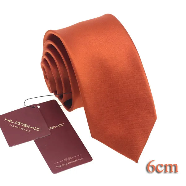 Solid Color Suit Dark Orange Neckties Men's Lapel Unisex Polyester Waterproof Retro Korean Style Colorful Neck Ties Accessories