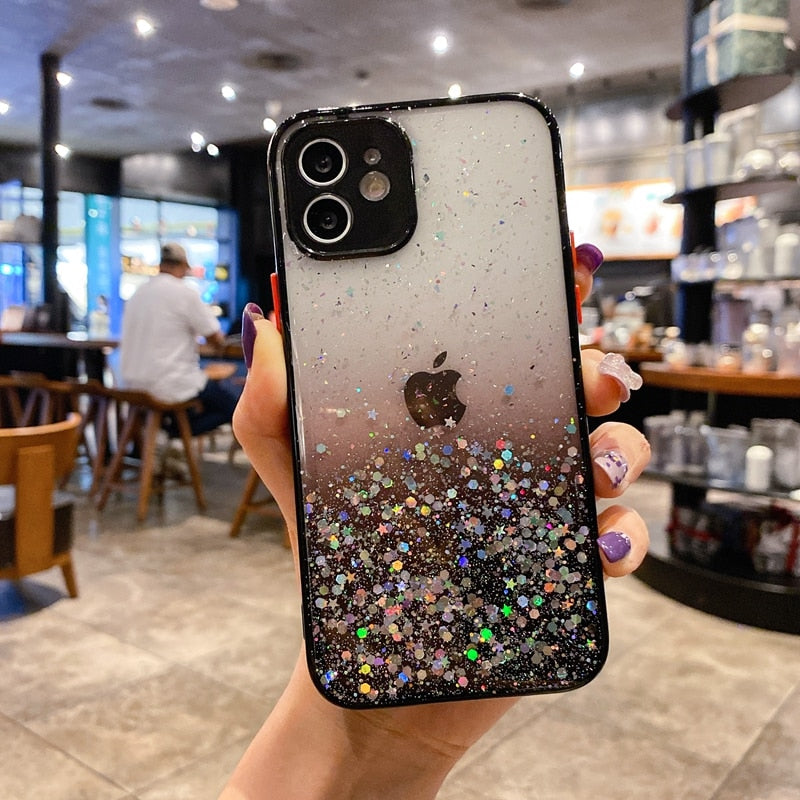 Luxury Glitter Candy Transparent Phone Case For iPhone 11 12 13 Pro Max XS X XR 7 8 Plus SE 2020 Mini Shockproof Cases Cover