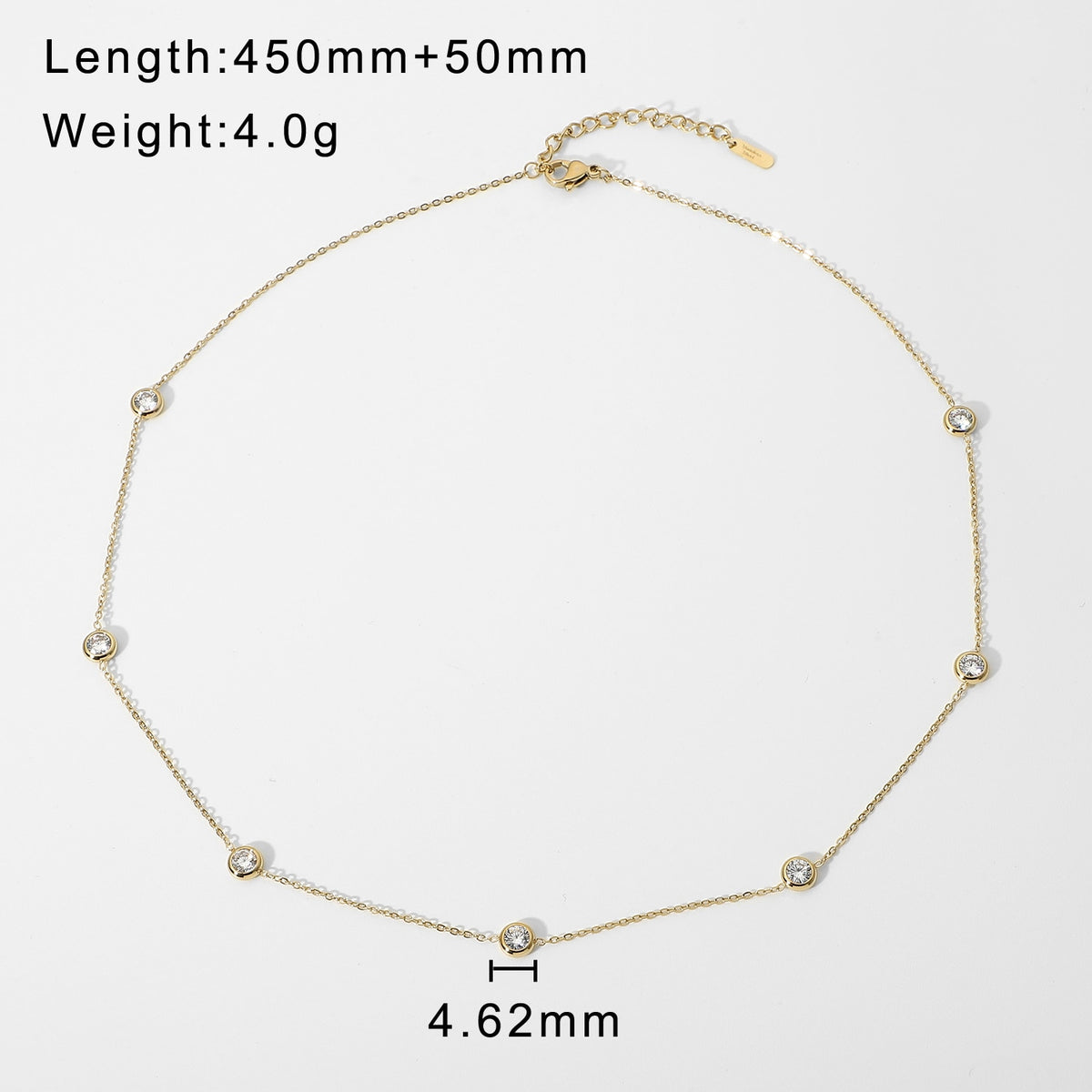 14K Gold Plated Stainless Steel Zircon Pendant Necklace For Women Girls Delicate Elegant Choker Jewelry