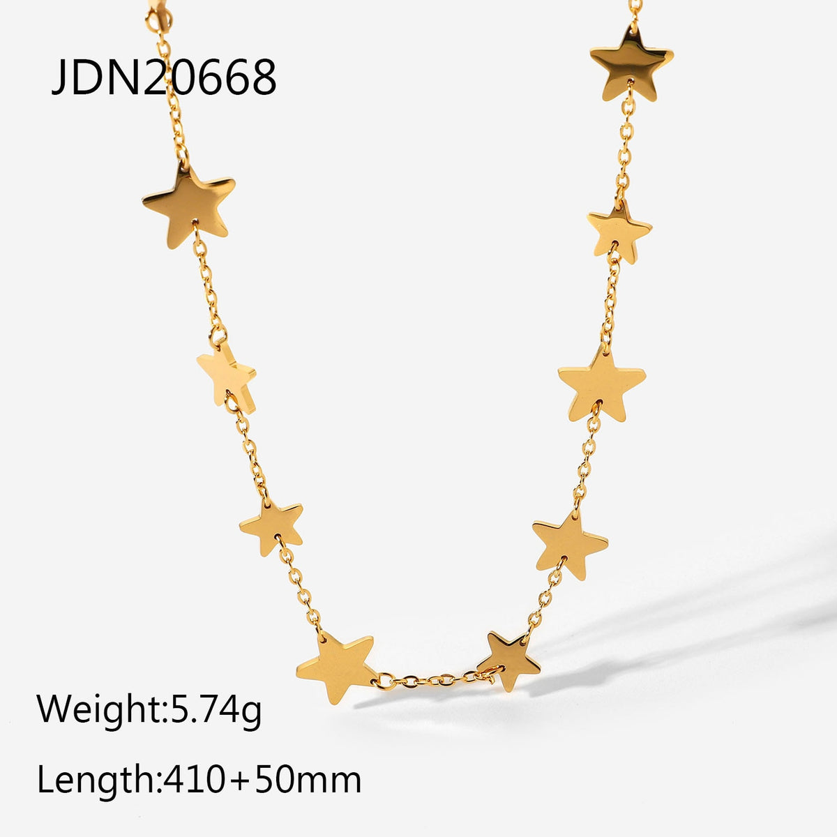 Fancy Star Charm Stainless Steel Necklace Statement Hip Pop Jewelry 18k Gold PVD Plated Choker Clavicle Chain Necklace Women