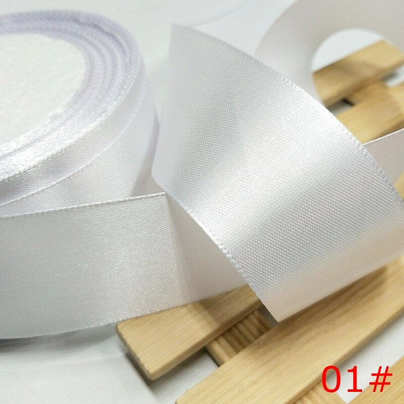 HL 5 meters 15/20/25/40/50mm  Solid Color Satin Ribbons Wedding Decorative Gift Box Wrapping Belt DIY Crafts