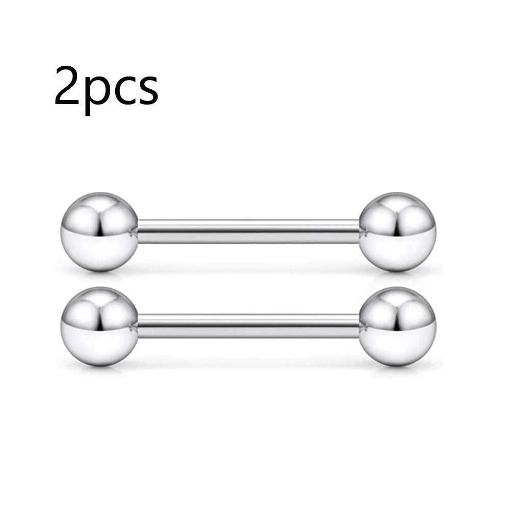 3 Pair Nipple Shield Barbell Stainless Steel Externally Threaded Tongue Ring Bar Body Piercing Jewelry 12mm 14mm 16mm