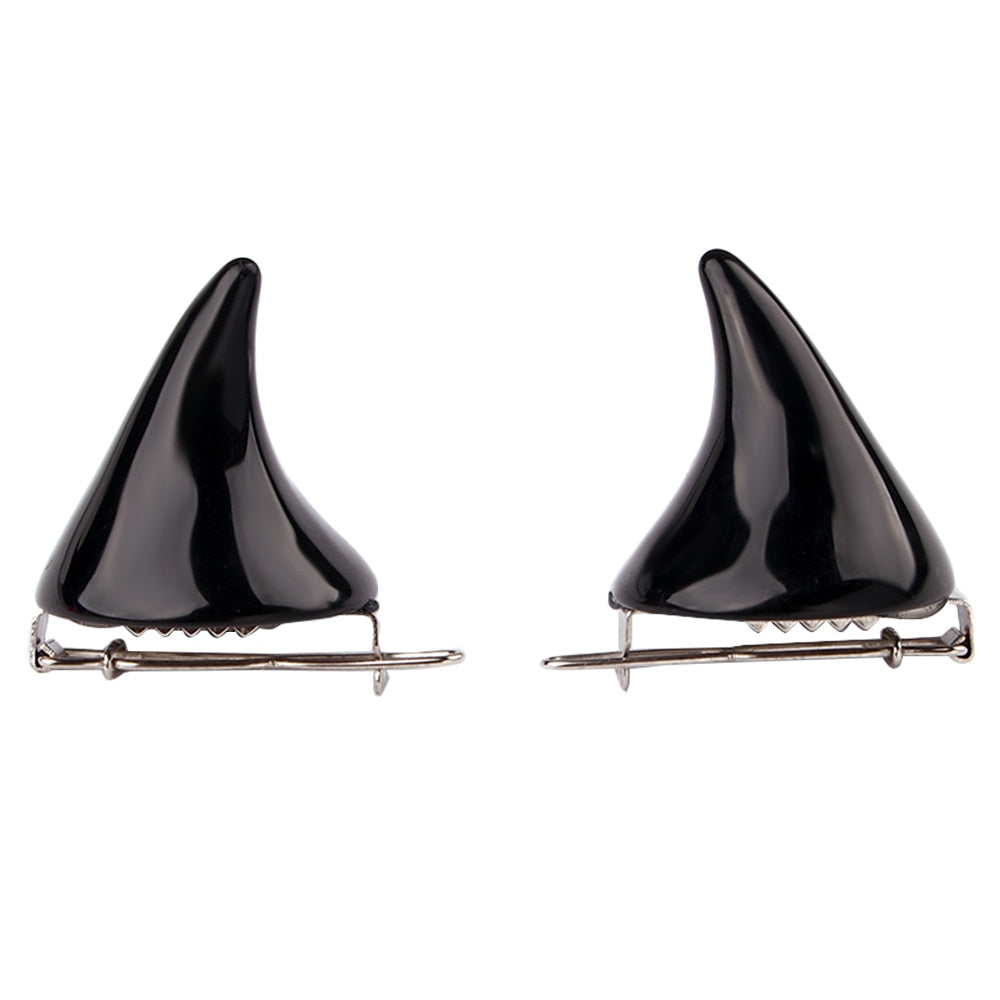 1 Pair Small Demon OX Horn Hairpins Gothic Party Cosplay Costume Pin Hairpins Costume Horn Halloween Hair Accessories Clip