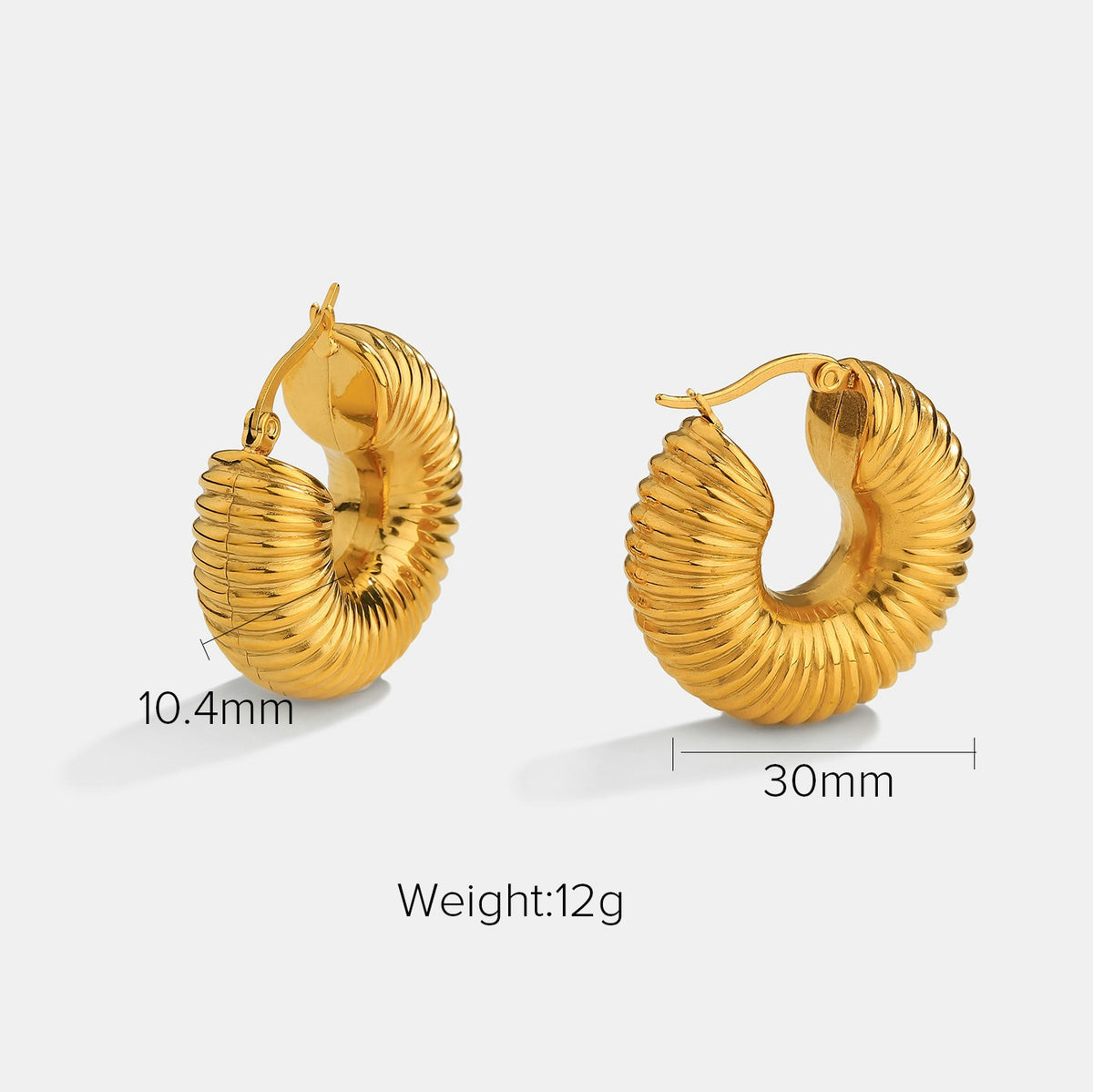 Stylish 18K Gold Plated Stainless Steel Hoop Earrings For Women Unique Snail Shell Hollow Earrings Jewelry Accessories