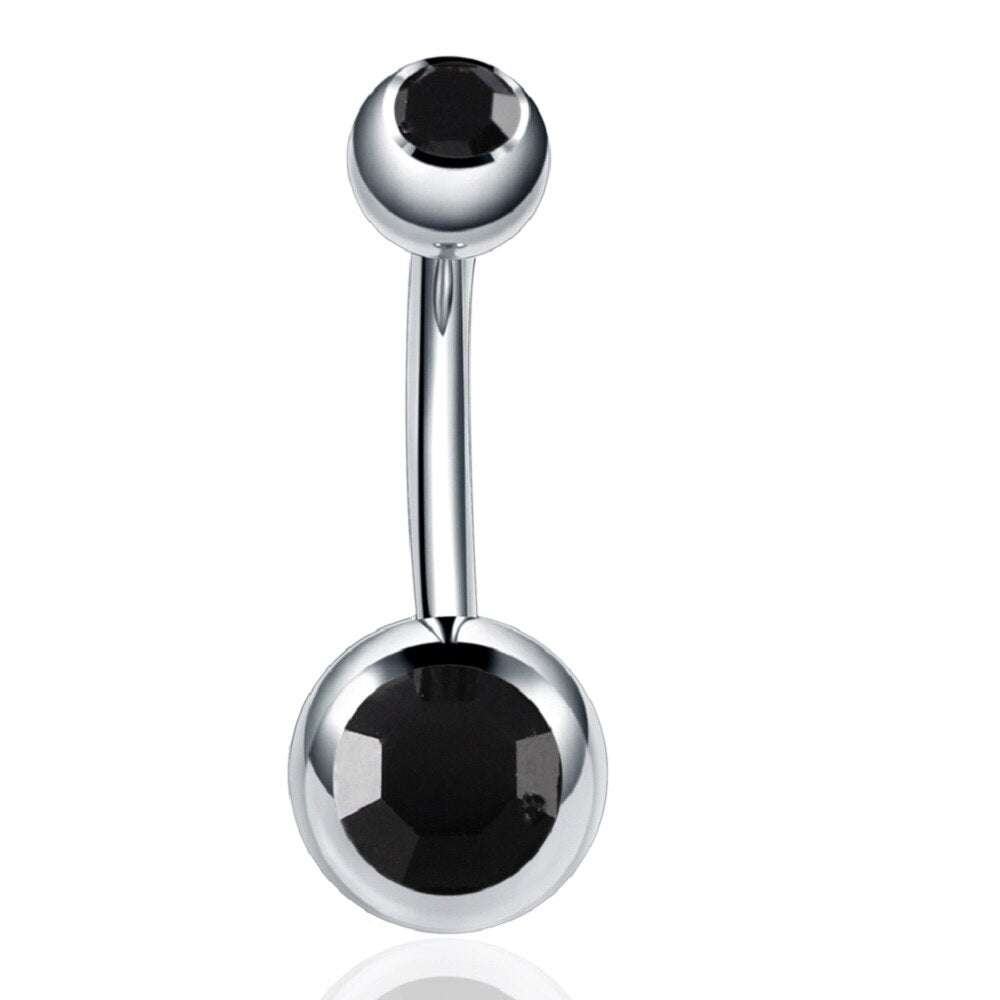 Piercing para el Ombligo de acero quirúrgico, anillos para el Ombligo de cristal, Piercing para el Ombligo, bola de 5/8mm, joyería para el cuerpo, 1 ud.