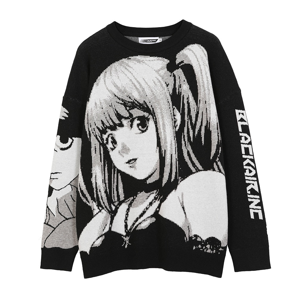 Ropa de invierno Harajuku tejida para mujer, suéteres de gran tamaño y2k, camisetas de manga larga Grunge, ropa informal gótica, suéter de Anime Kawaii