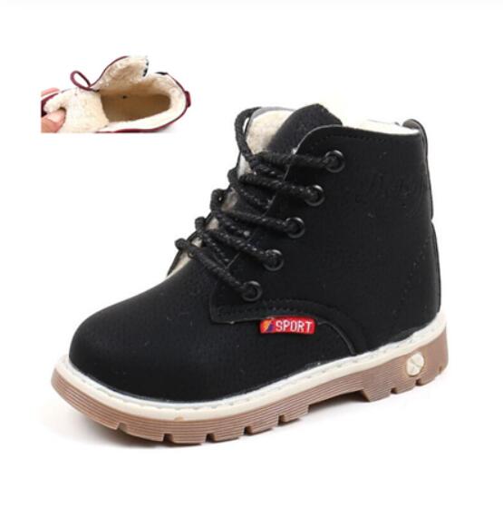 Children Casual Shoes Autumn Winter Boots Boys Shoes Fashion Leather Soft Antislip Girls Boots 26-30 Sport Running Shoes