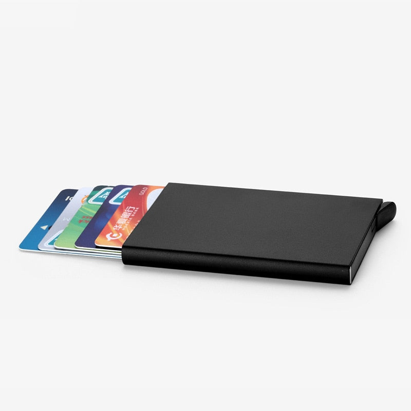 Anti-Diebstahl-Ausweis-Kreditkartenhalter, minimalistische Porte Carte, dünne Aluminium-Metall-Geldbörsen, Taschenetui, Bank, Damen, Herren, Kreditkartenbox