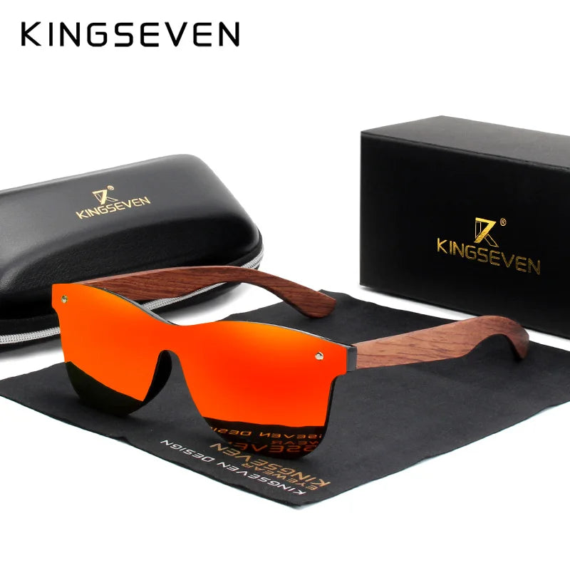 KINGSEVEN Natural Wooden Sunglasses Men Polarized Fashion Sun Glasses Original Eye Protection Eyewear Oculos De Sol Masculino