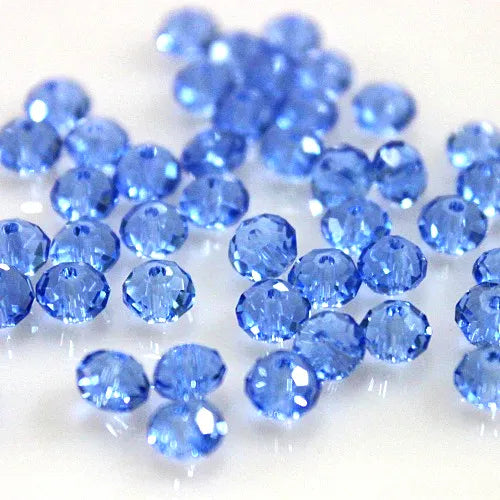 Isywaka Light Blue Colors 4*6mm 50pcs Rondelle  Austria faceted Crystal Glass Beads Loose Spacer Round Beads for Jewelry Making