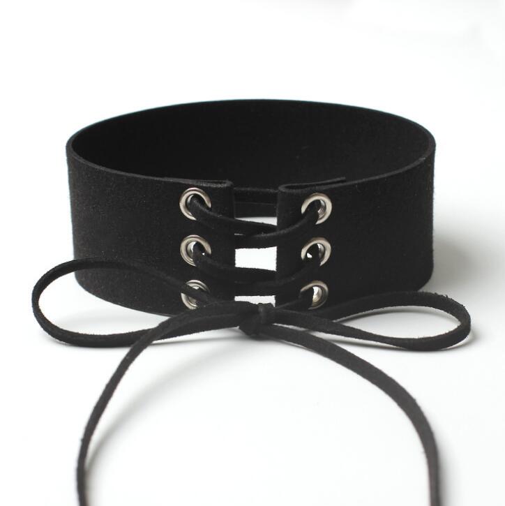 Wide Black Velvet Choker Necklace Belt Chokers Necklaces Tied Pink Chocker collares collier ras du cou