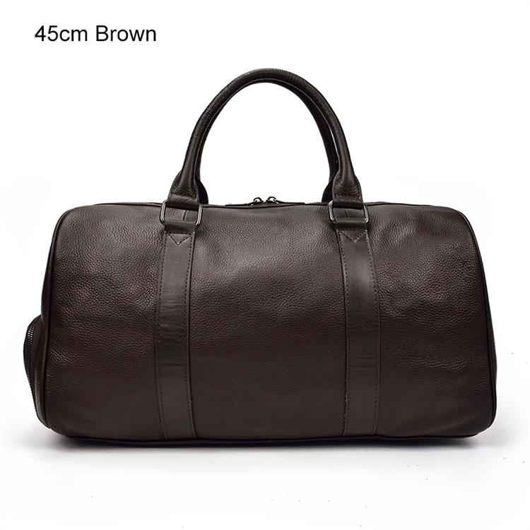 Genuine Leather Men Women Travel Bag Soft Real Leather Cowhide Carry Hand Luggage Bag Travel Shoulder Bag Male Female Duffle