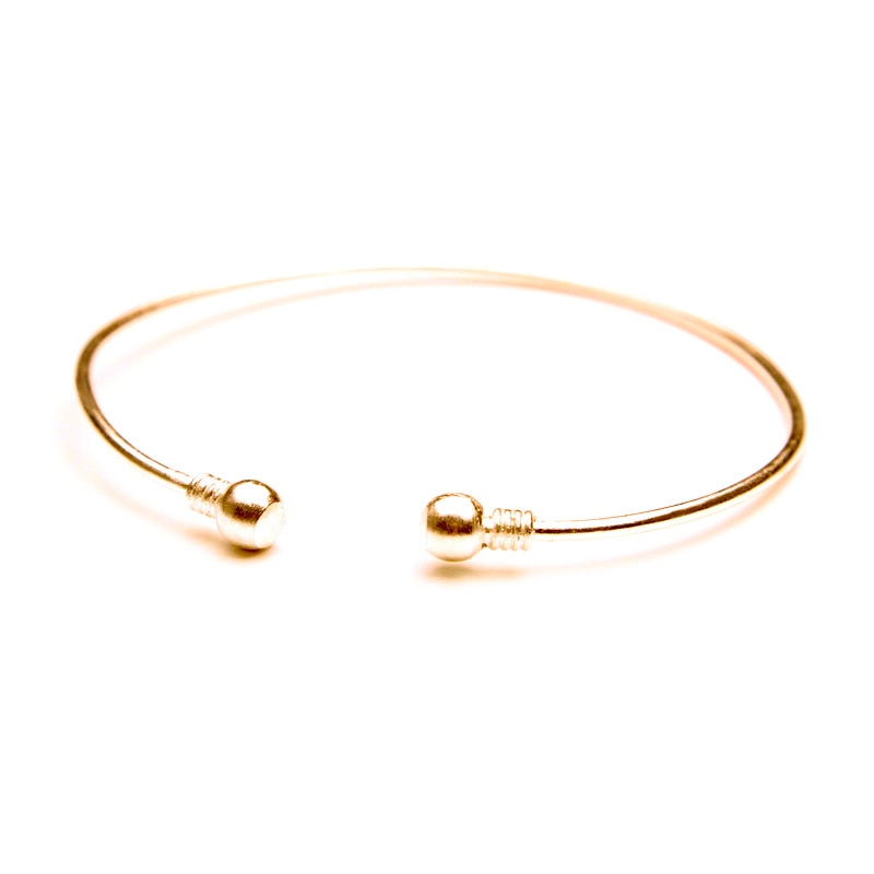 Minimalist Simple Gold silver plated Open Arm Bracelet Adjustable Beads Upper Arm Cuff Bangle Simple Jewelry
