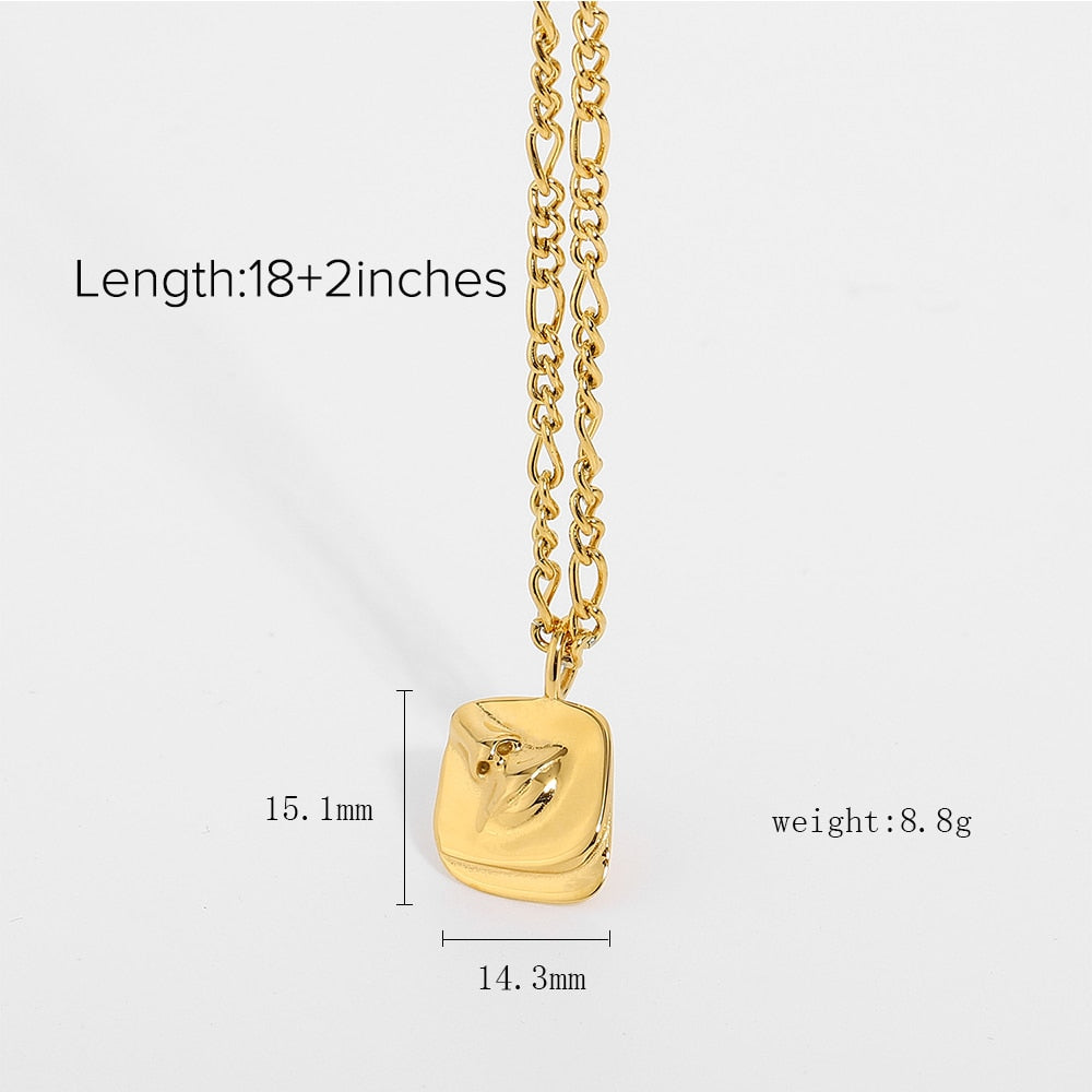 Gold Plated Stainless Steel Body Face Pendant Neckalces For Women Creative Canadian Designer Abstract Stackable Neckalce