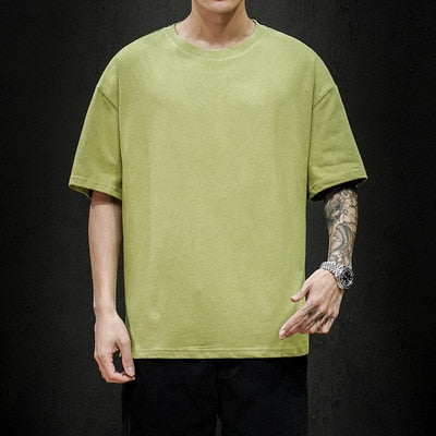 Mens T Shirt Solid T Shirt Mens Oversized Hip Hop Short Sleeve Casual Cotton Mens Streetwear Top Tees XXL/3XL/4XL/5XL