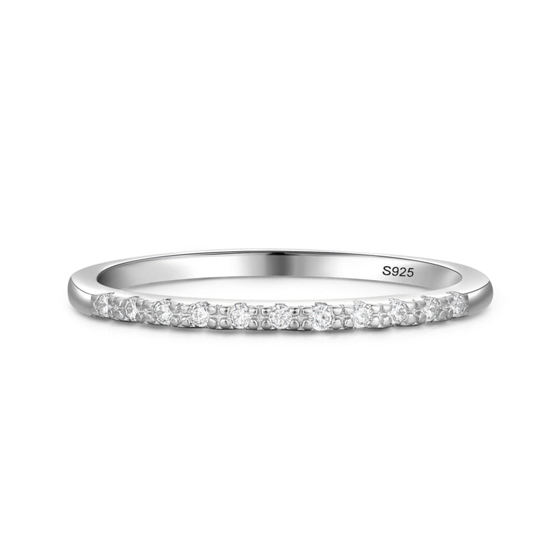 Minimalistische stapelbare CZ-Ringe aus 925er Sterlingsilber für Frauen Minimalistischer feiner Schmuck