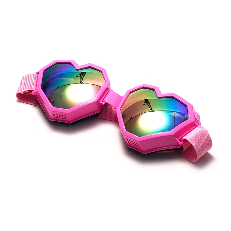 Goggle-Sonnenbrille in Herzform Einteilige Damen-Sonnenbrille Übergroße Verlaufslinsen-Marken-Designer-Brille Oculos De Sol Feminino