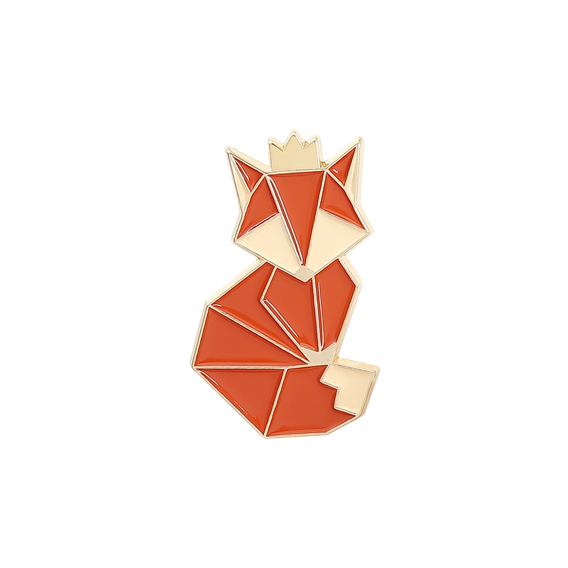 Origami Tier Emaille Pin Custom Fuchs Panda Koala Alpaka Kaninchen Brosche Tasche Kleidung Anstecknadel Abzeichen Cartoon Schmuck Kind Freund