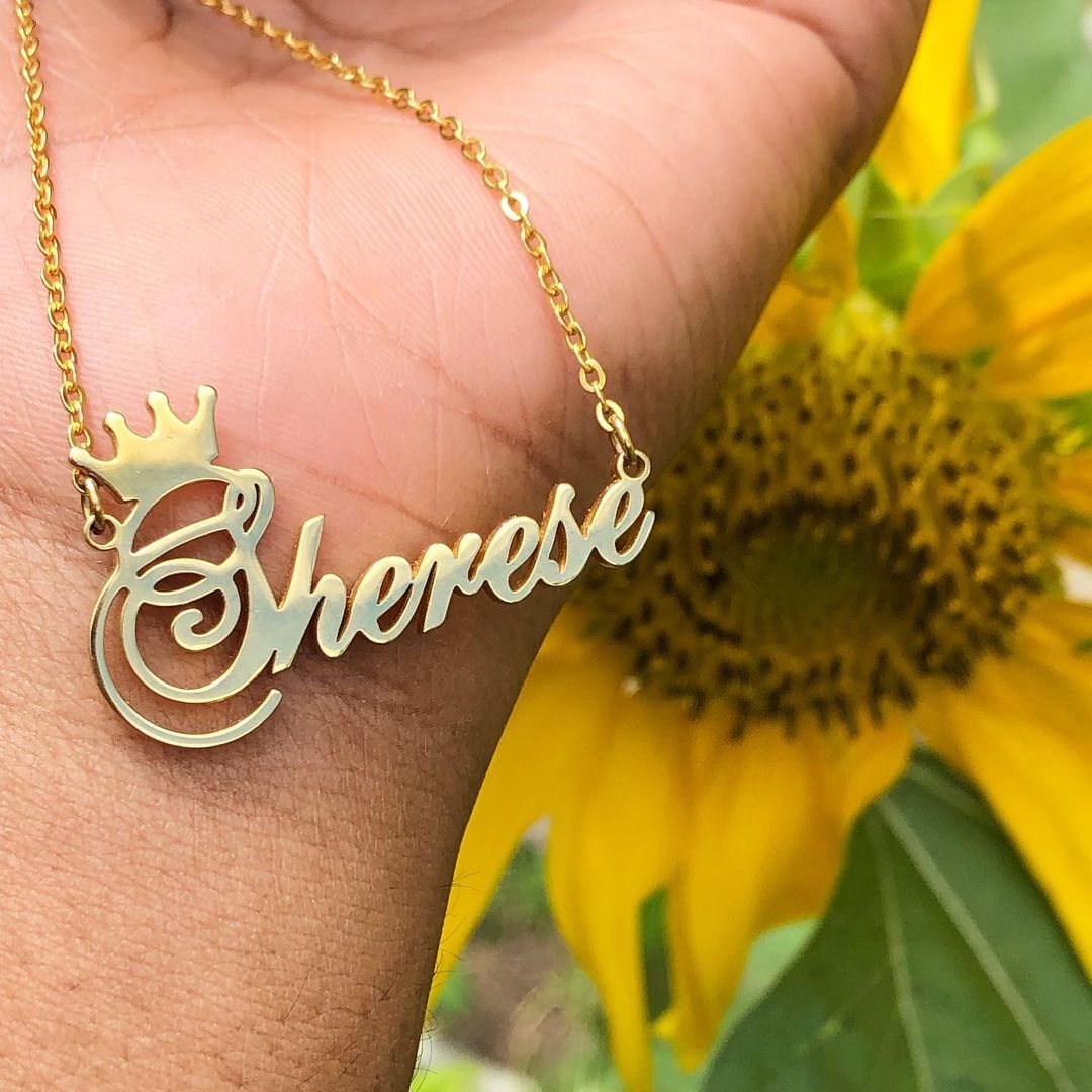 Custom Name Necklace For Women With Crown Personalized Stainless Steel Nameplate Choker Necklaces Birthday Jewelry Gift